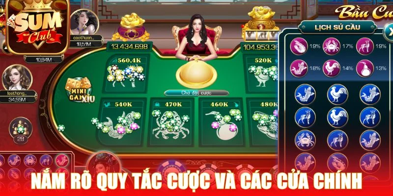 Nắm rõ quy tắc cược và các cửa chính trong bầu cua
